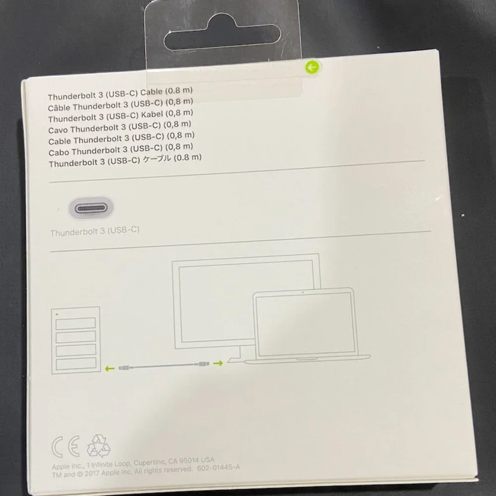 Thunderbolt 3 (USB‑C) Cable (0.8 m)